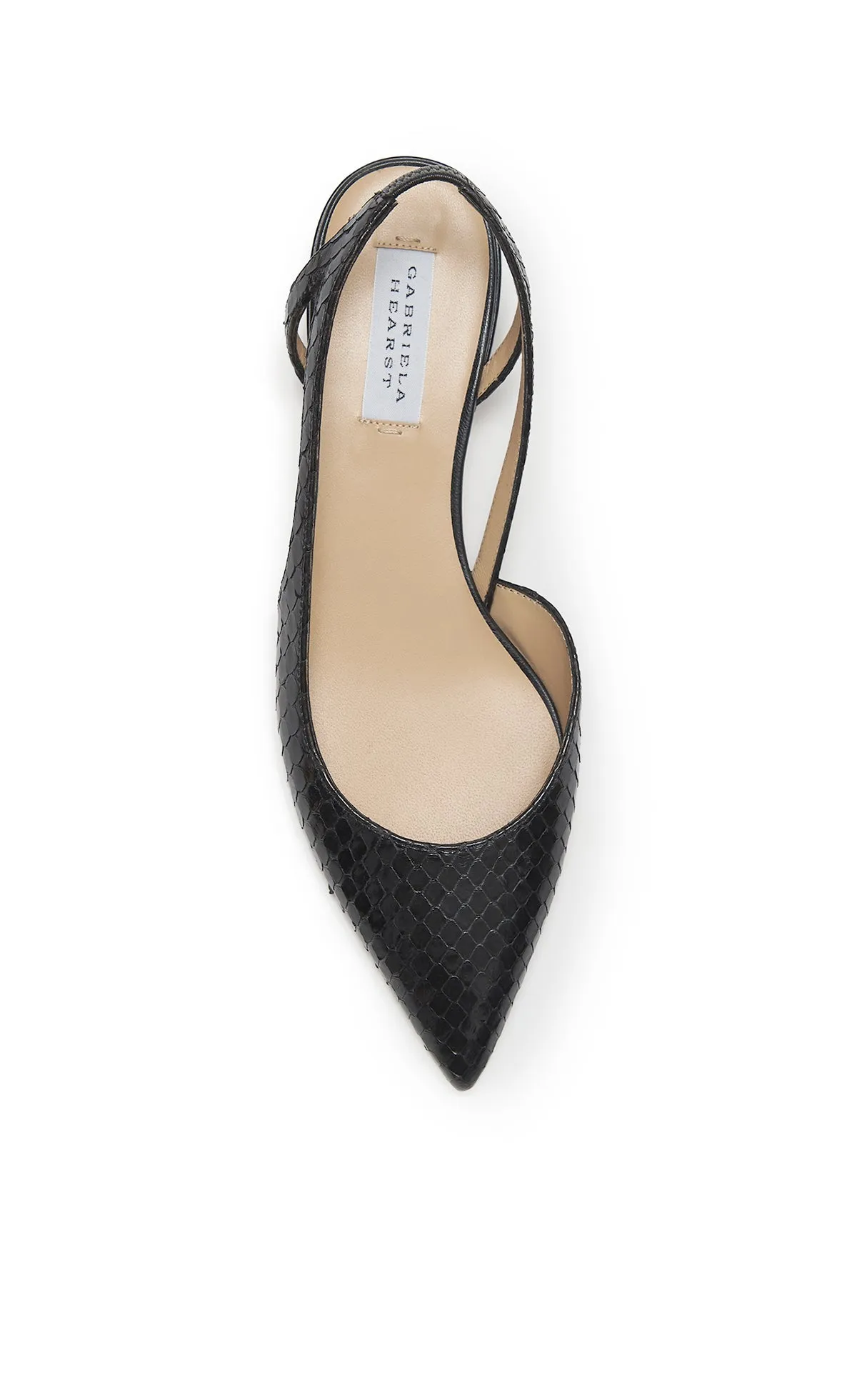 Delia Slingback Shoe in Black Snakeskin sold by Gabriela Hearst product image thumbnail 5