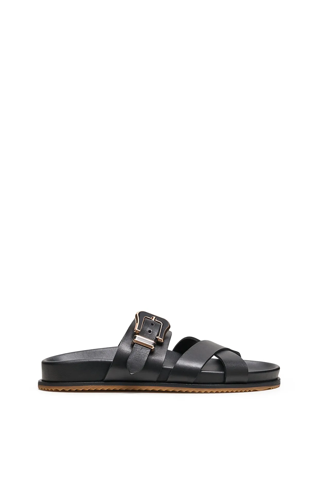 Circe Slide Sandal in Black Leather sold by Gabriela Hearst