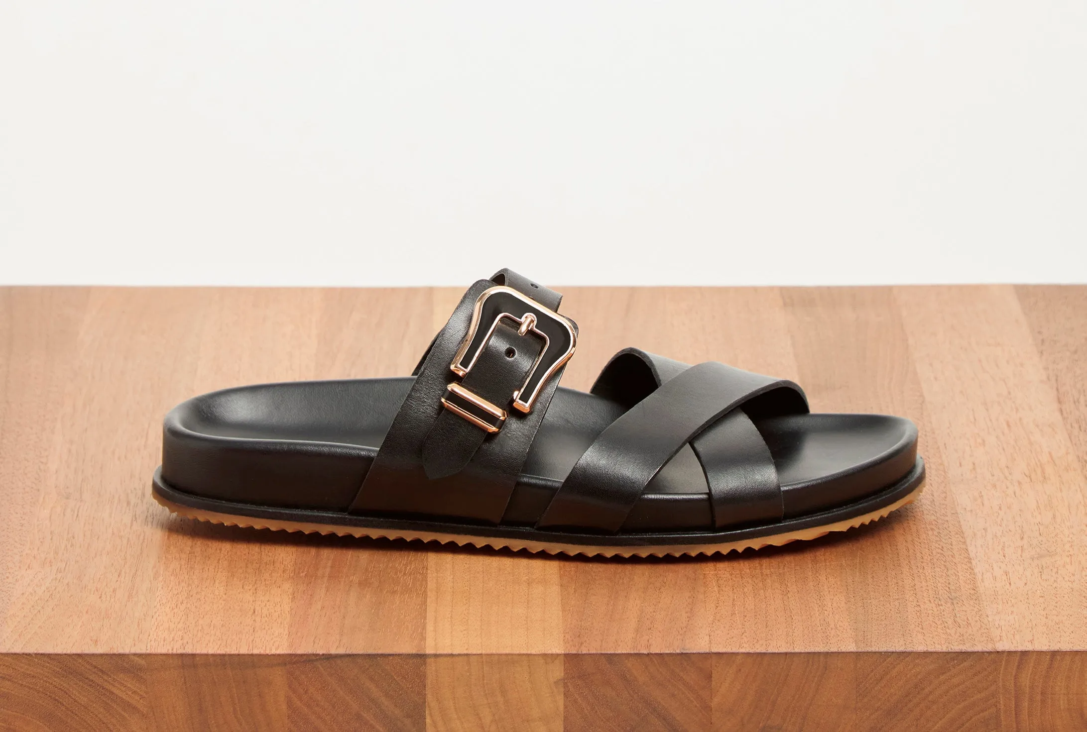 Circe Slide Sandal in Black Leather sold by Gabriela Hearst product image thumbnail 5