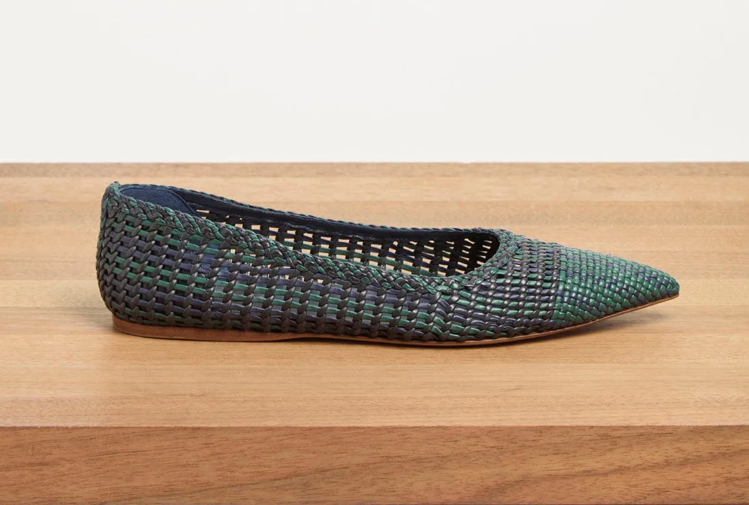 Aurora Braided Flat Shoe in Navy Multi Leather sold by Gabriela Hearst product image thumbnail 5