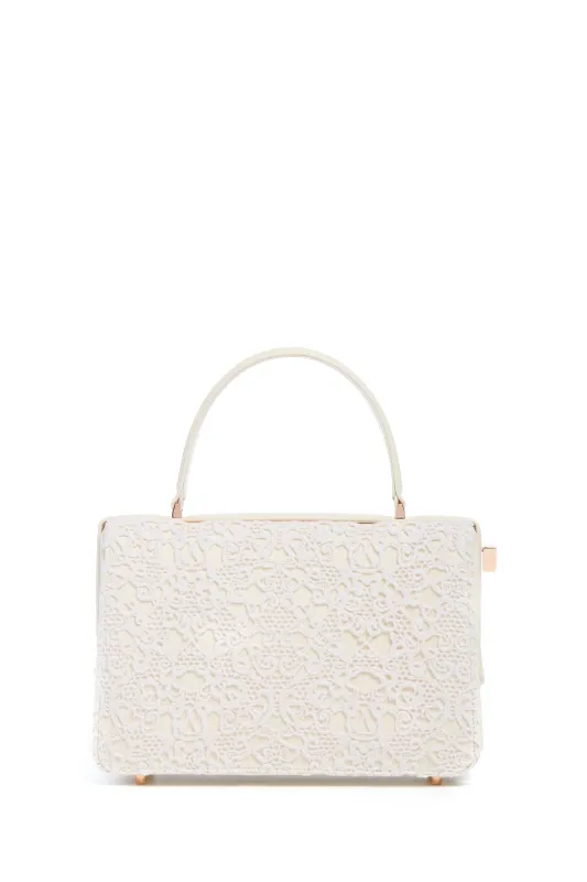 Carrington Bag in Ivory Nappa Leather with Cashmere Lace sold by Gabriela Hearst