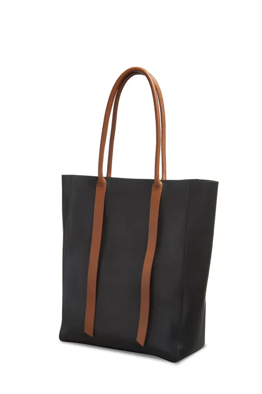 Marianne Tote Bag in Black & Cognac Leather sold by Gabriela Hearst