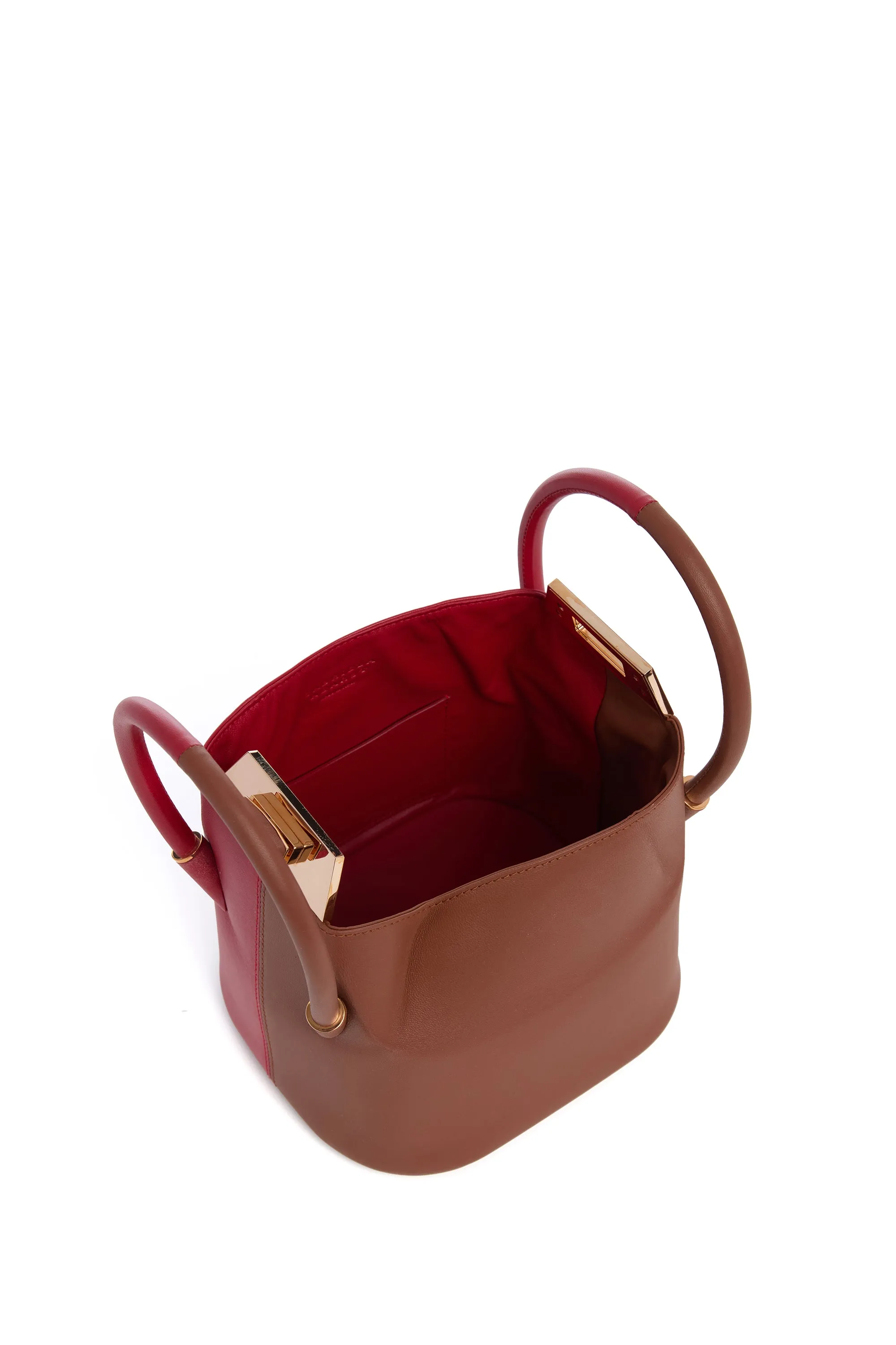 Mini Baez Bag in Cognac & Red Nappa Leather sold by Gabriela Hearst product image thumbnail 4