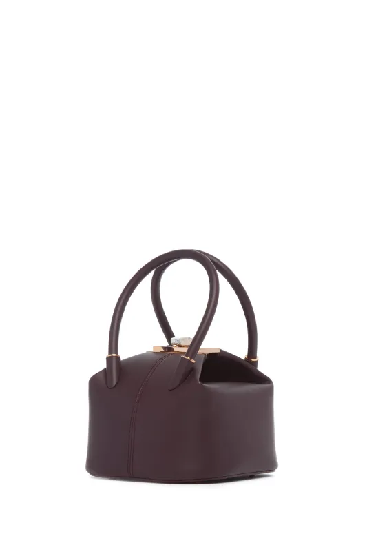 Mini Baez Bag in Bordeaux Nappa Leather sold by Gabriela Hearst