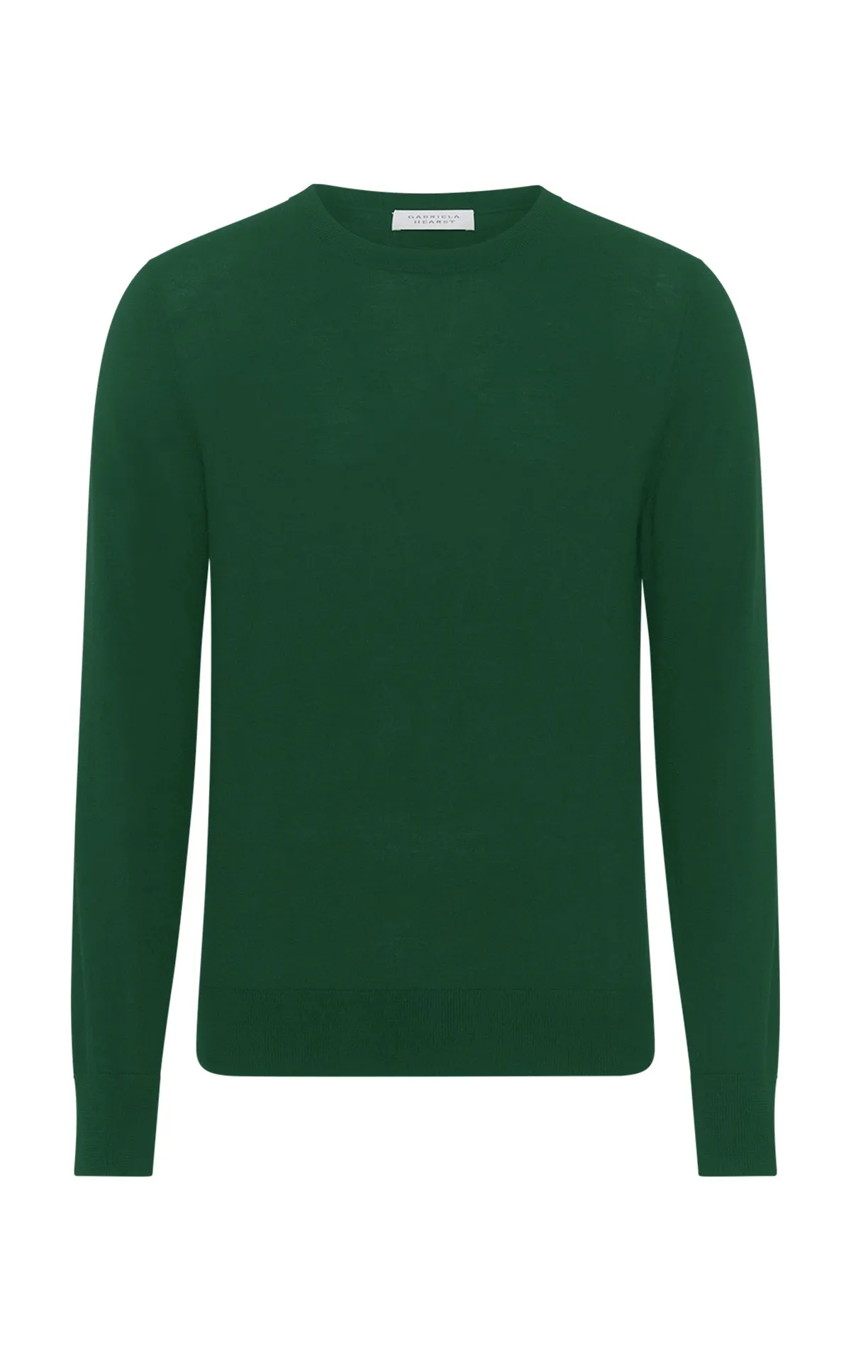 Palco Knit Sweater in English Green Virgin Wool sold by Gabriela Hearst