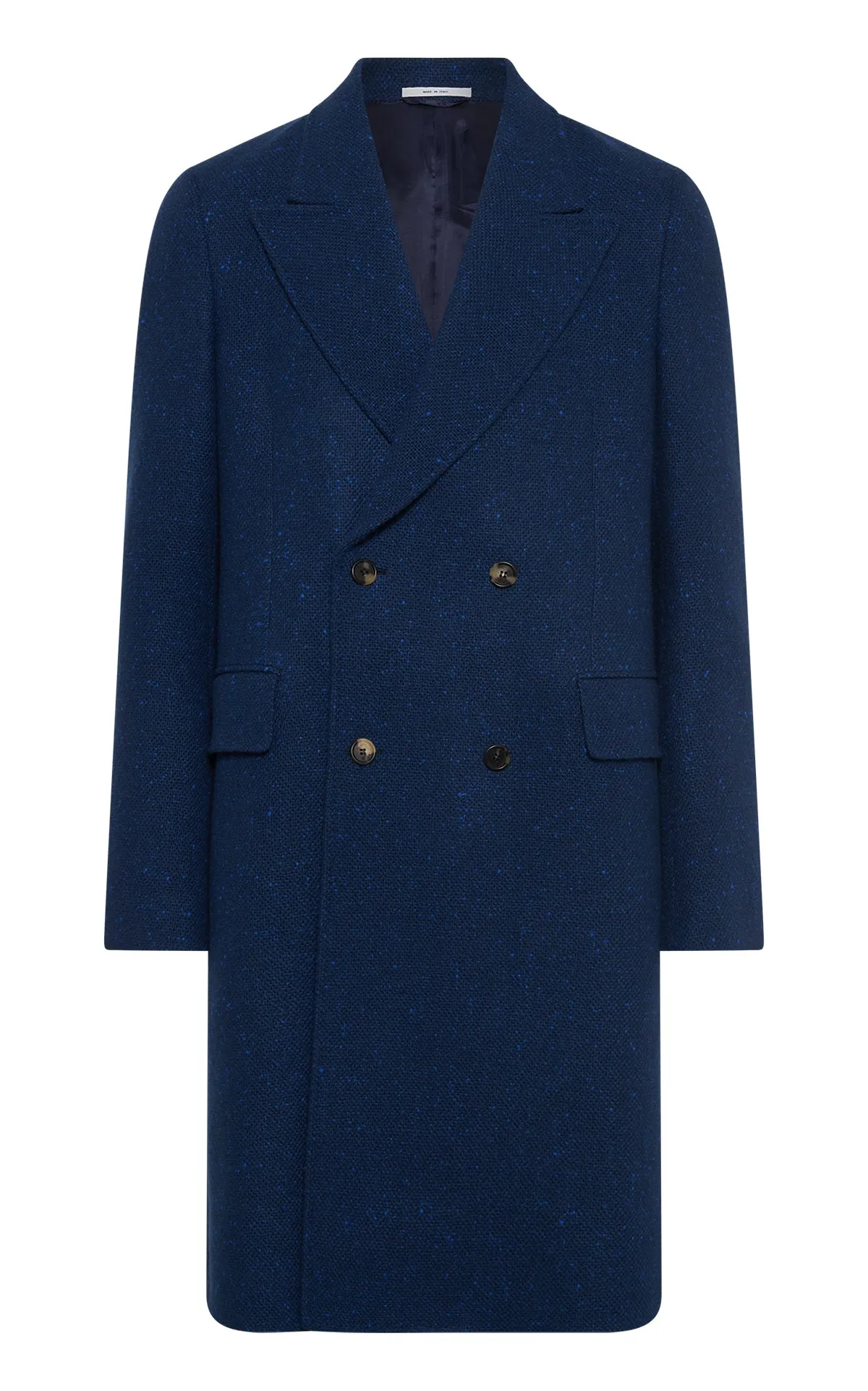 Mcaffrey Coat in Electric Navy Speckled Cashmere sold by Gabriela Hearst