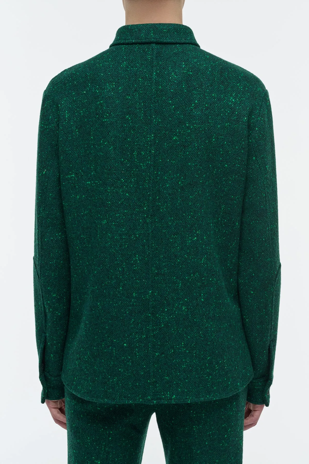 Lucas Overshirt in English Green Speckled Cashmere sold by Gabriela Hearst product image thumbnail 4