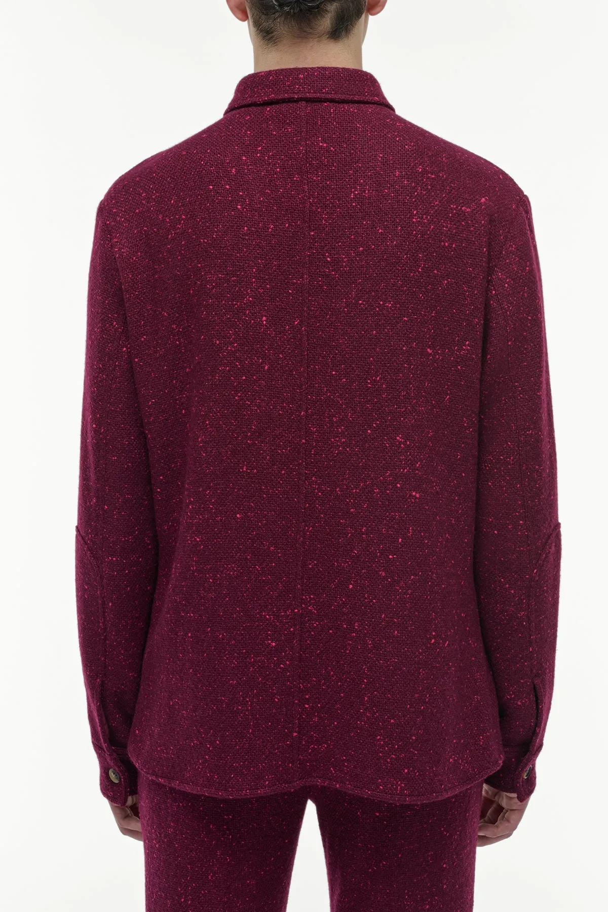 Lucas Overshirt in Bordeaux Speckled Cashmere sold by Gabriela Hearst product image thumbnail 4