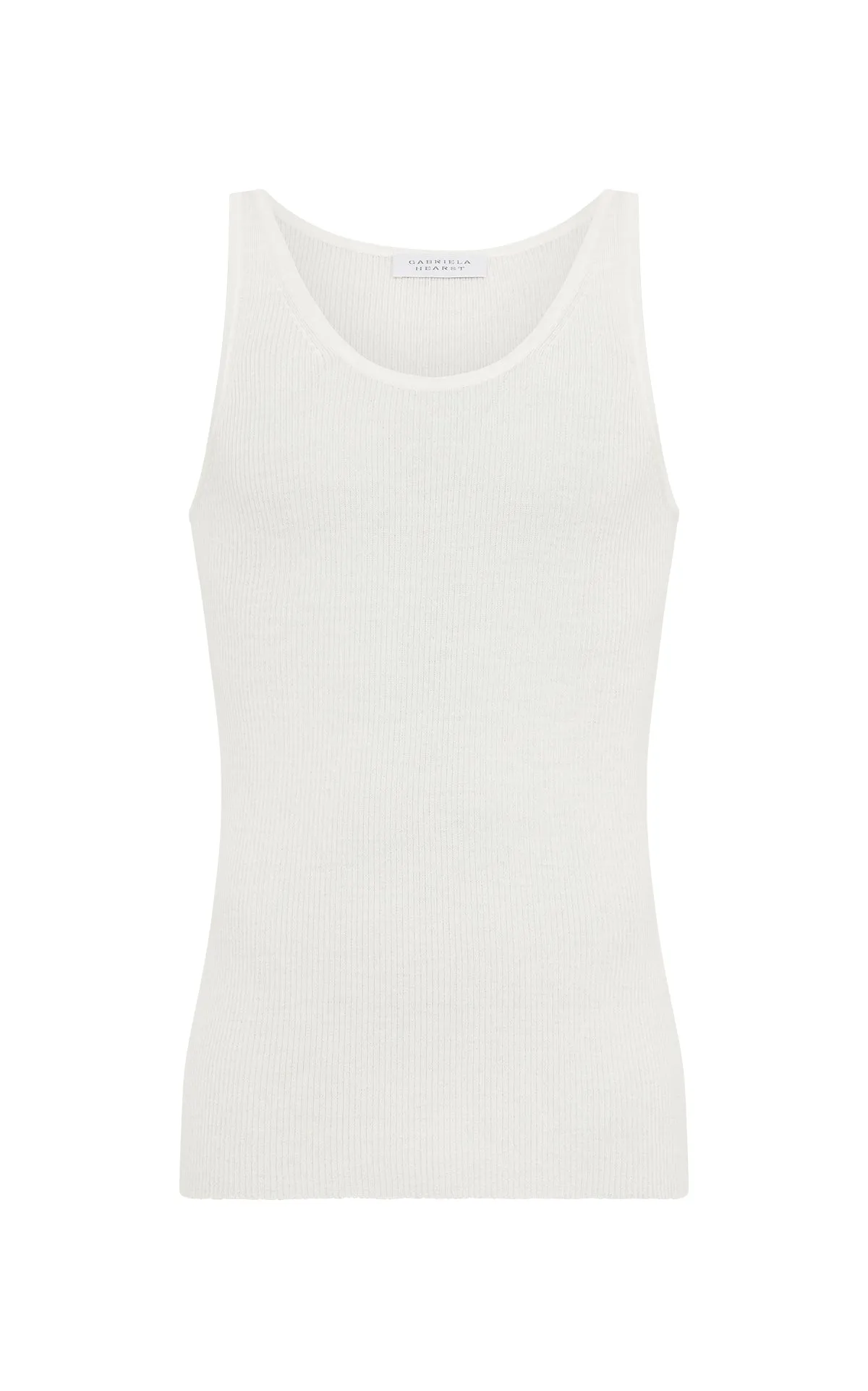 Leiva Tank in Ivory Virgin Wool sold by Gabriela Hearst