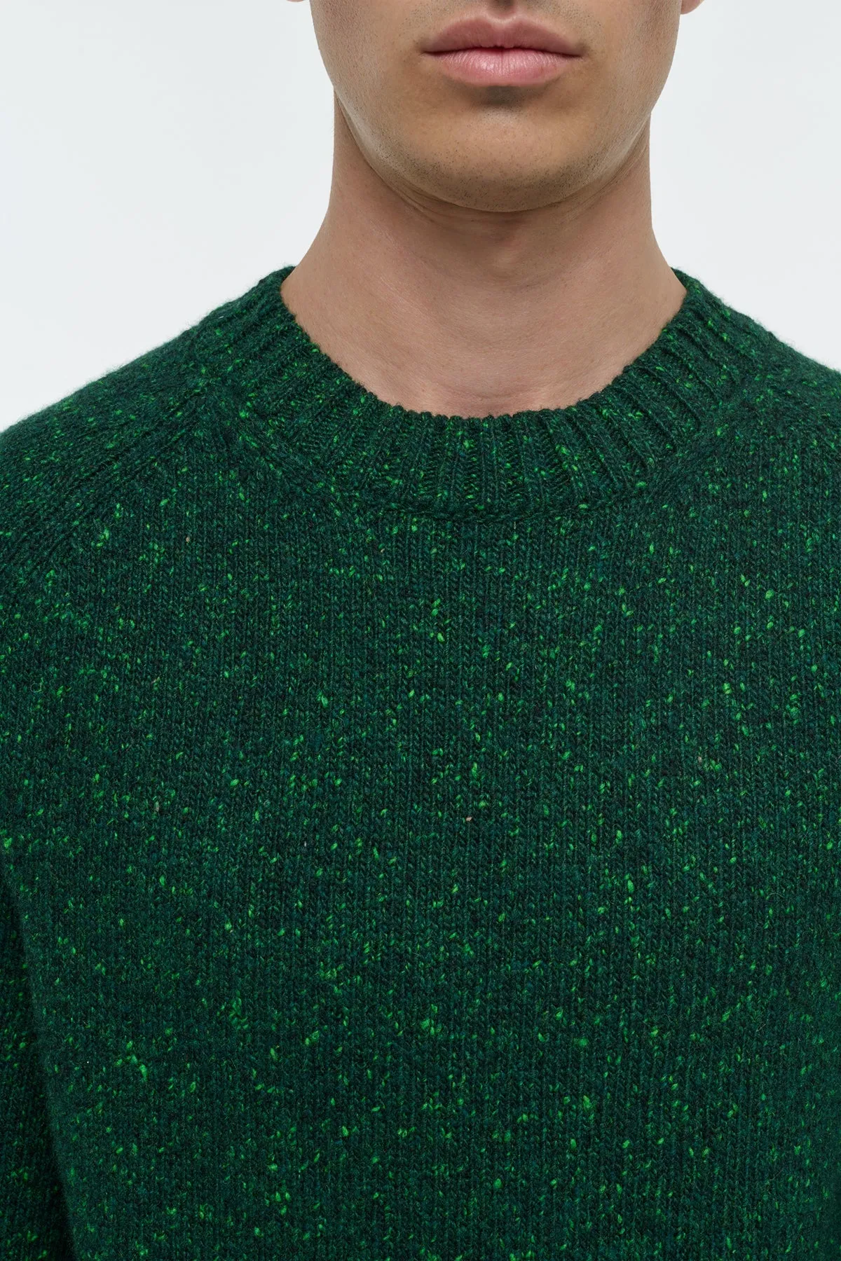 Daniel Knit Sweater in English Green Speckled Aran Cashmere sold by Gabriela Hearst product image thumbnail 5