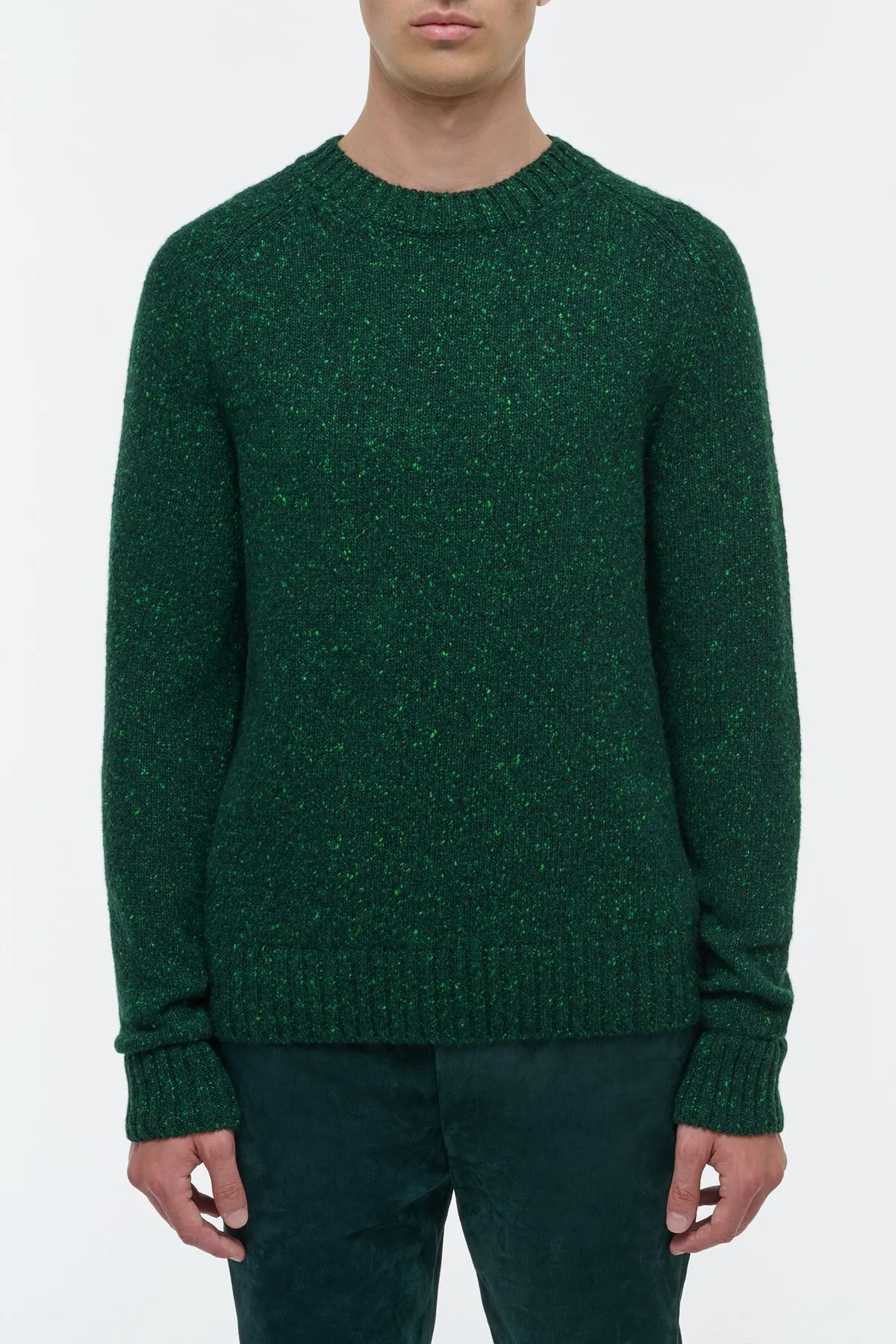 Daniel Knit Sweater in English Green Speckled Aran Cashmere sold by Gabriela Hearst product image thumbnail 2