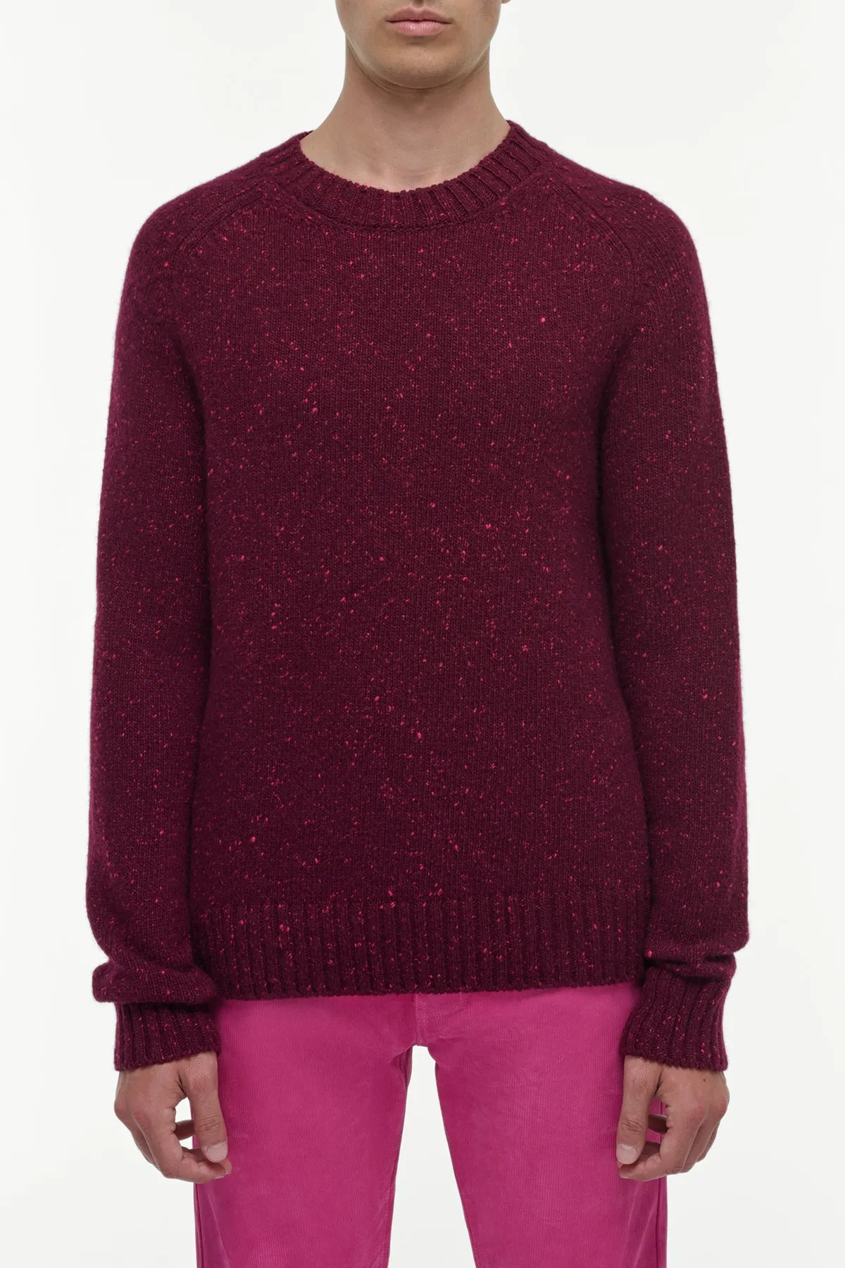 Daniel Knit Sweater in Bordeaux Speckled Aran Cashmere sold by Gabriela Hearst product image thumbnail 2