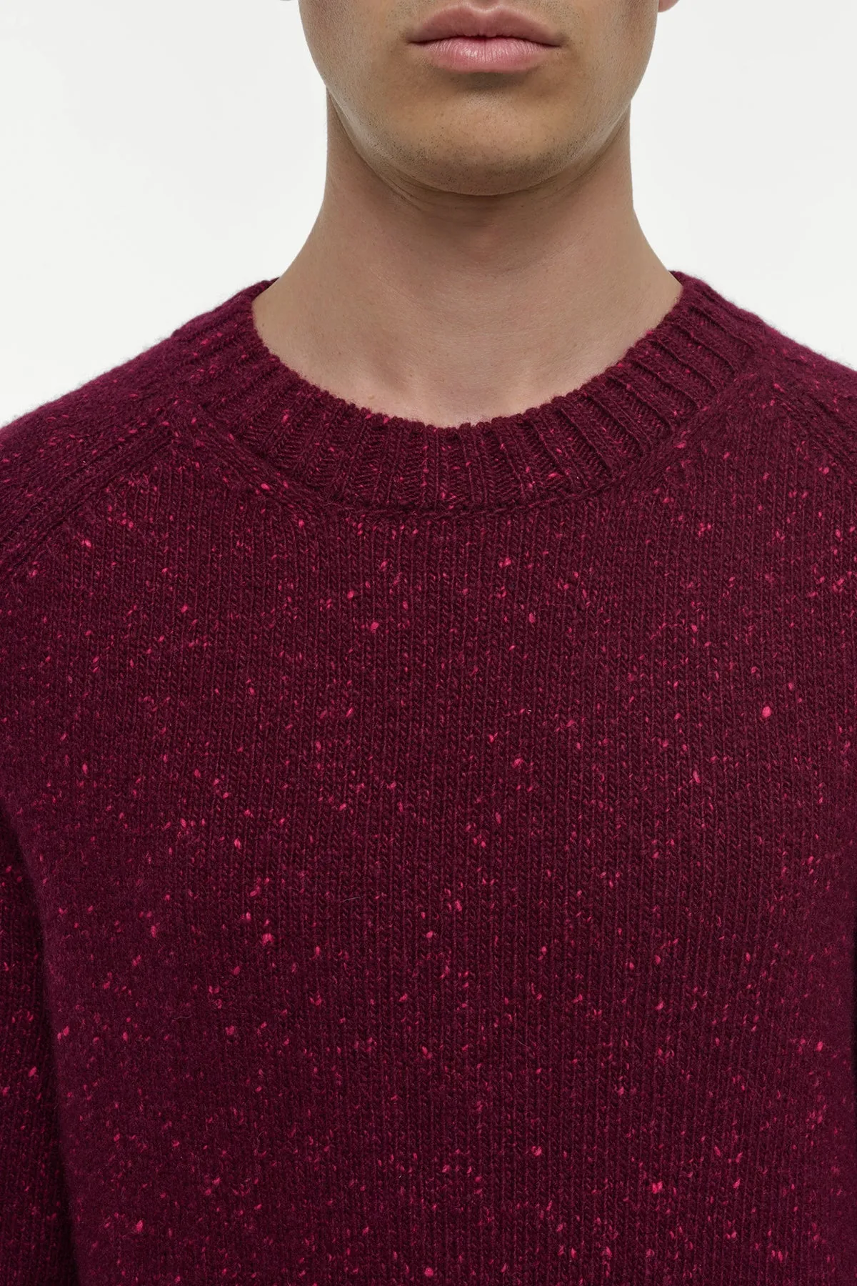 Daniel Knit Sweater in Bordeaux Speckled Aran Cashmere sold by Gabriela Hearst product image thumbnail 5