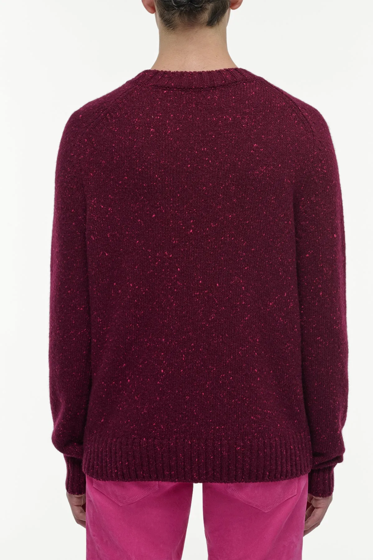 Daniel Knit Sweater in Bordeaux Speckled Aran Cashmere sold by Gabriela Hearst product image thumbnail 4