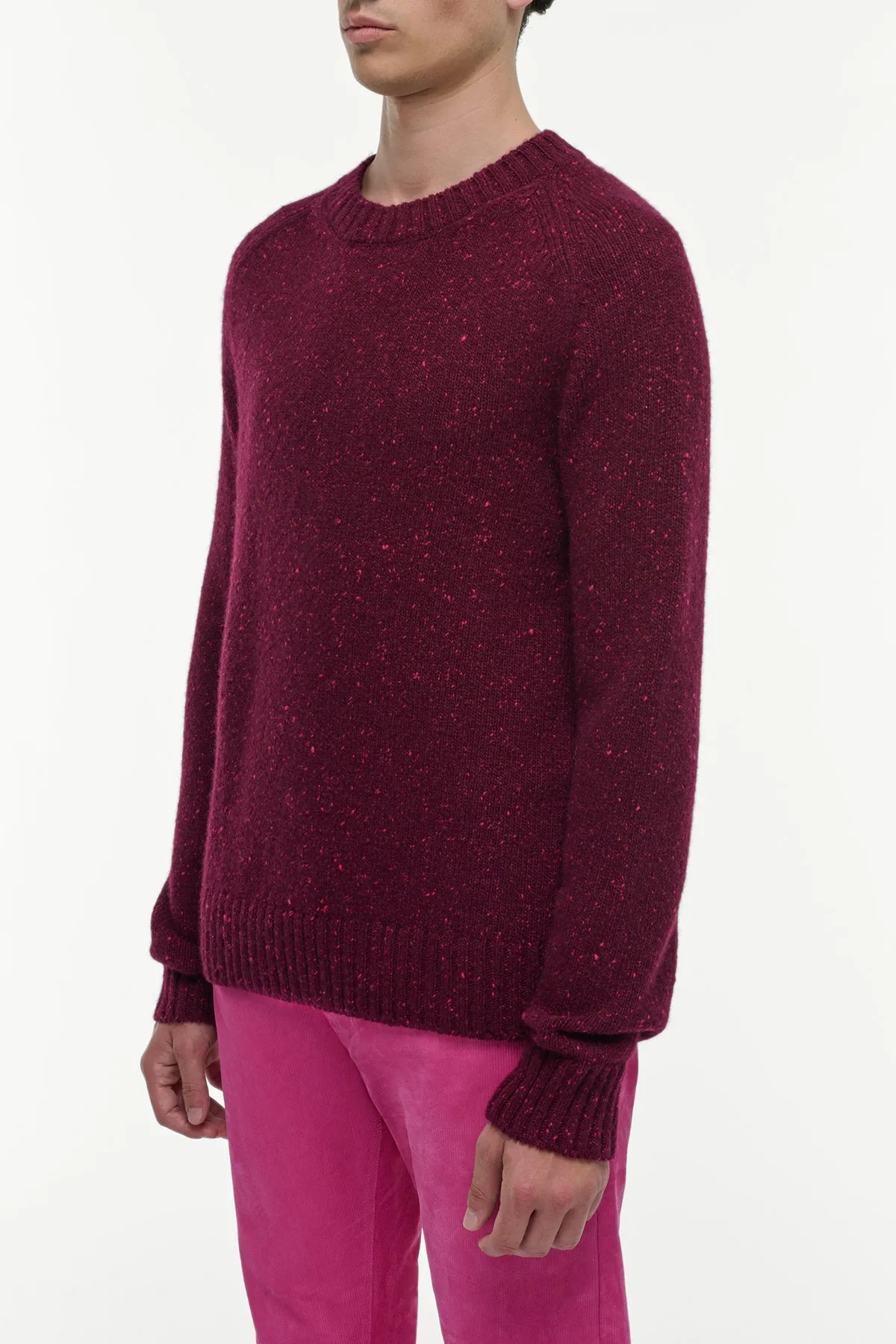 Daniel Knit Sweater in Bordeaux Speckled Aran Cashmere sold by Gabriela Hearst product image thumbnail 3