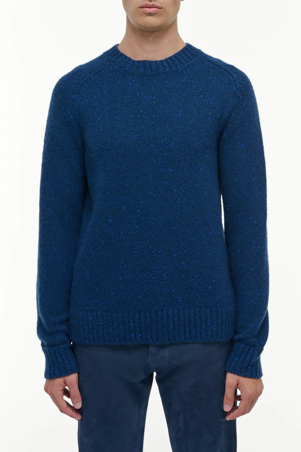 Daniel Knit Sweater in Electric Navy Speckled Aran Cashmere sold by Gabriela Hearst product image thumbnail 3