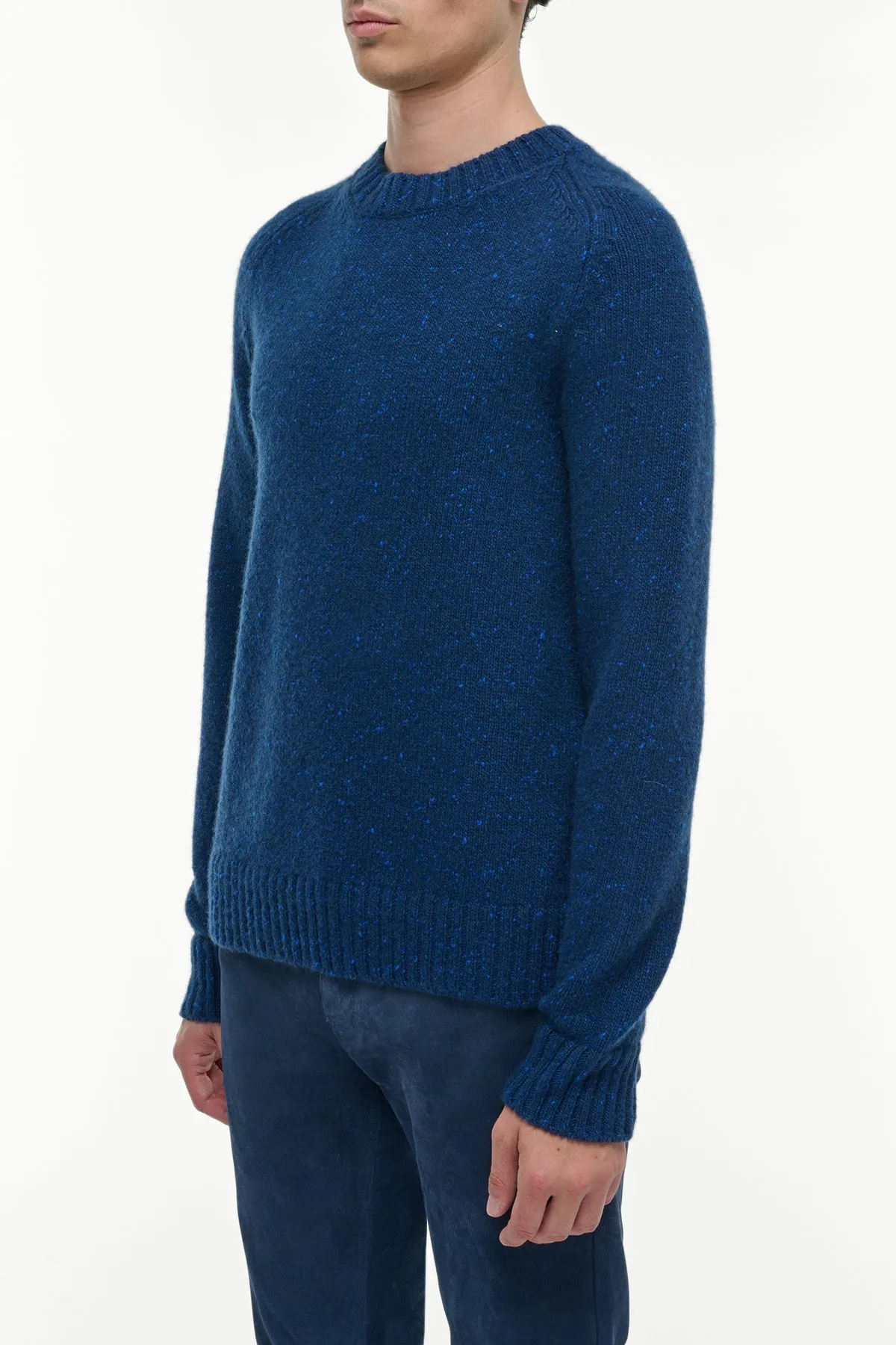 Daniel Knit Sweater in Electric Navy Speckled Aran Cashmere sold by Gabriela Hearst product image thumbnail 4
