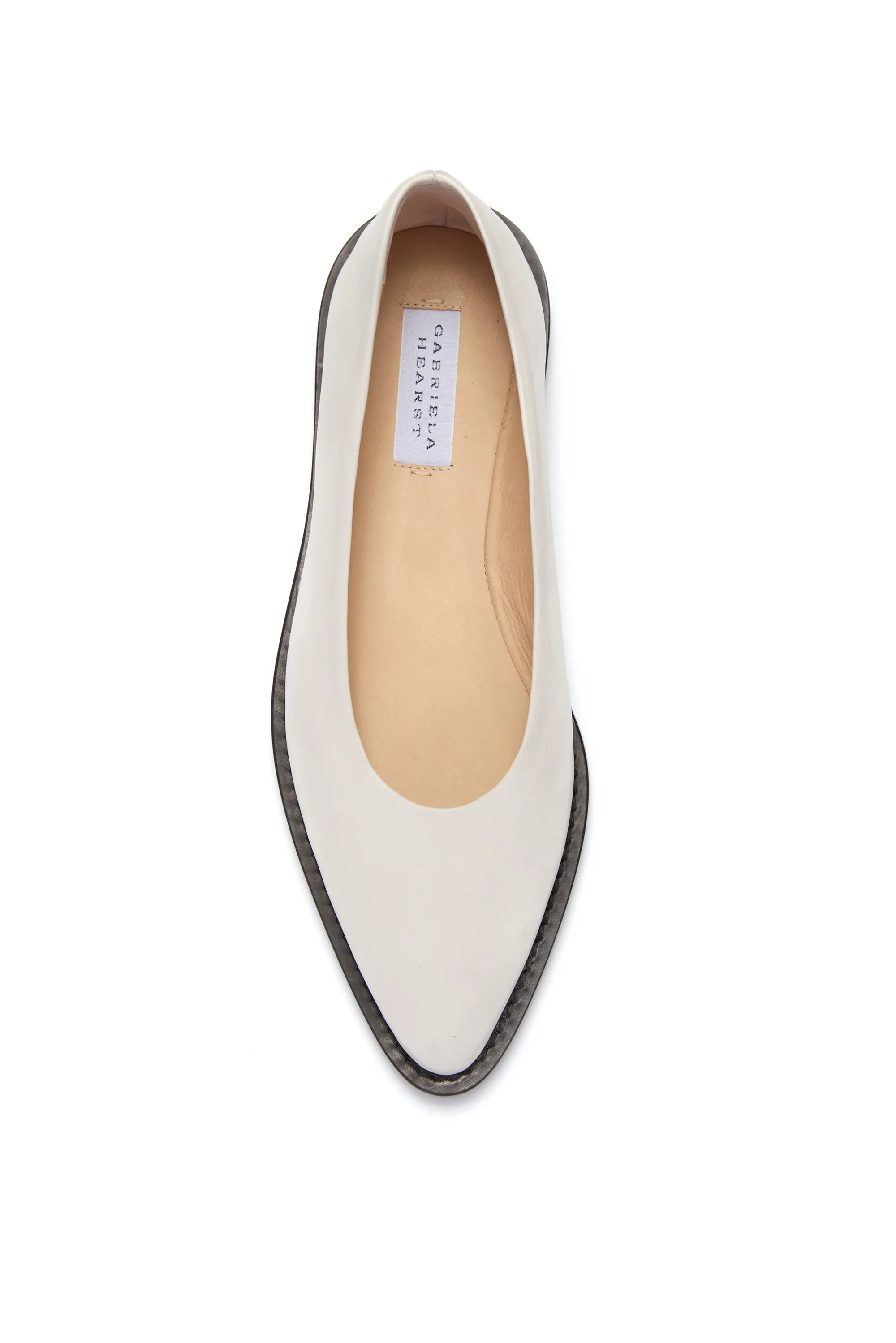 Kati Ballerina Flat Shoe in Cream Leather sold by Gabriela Hearst product image thumbnail 4