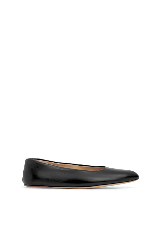 Andre Ballerina Flat Shoe in Black Leather sold by Gabriela Hearst