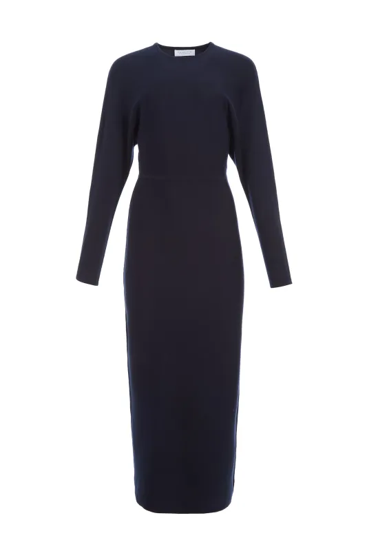 Semaine Knit Midi Dress in Navy Cashmere Silk sold by Gabriela Hearst