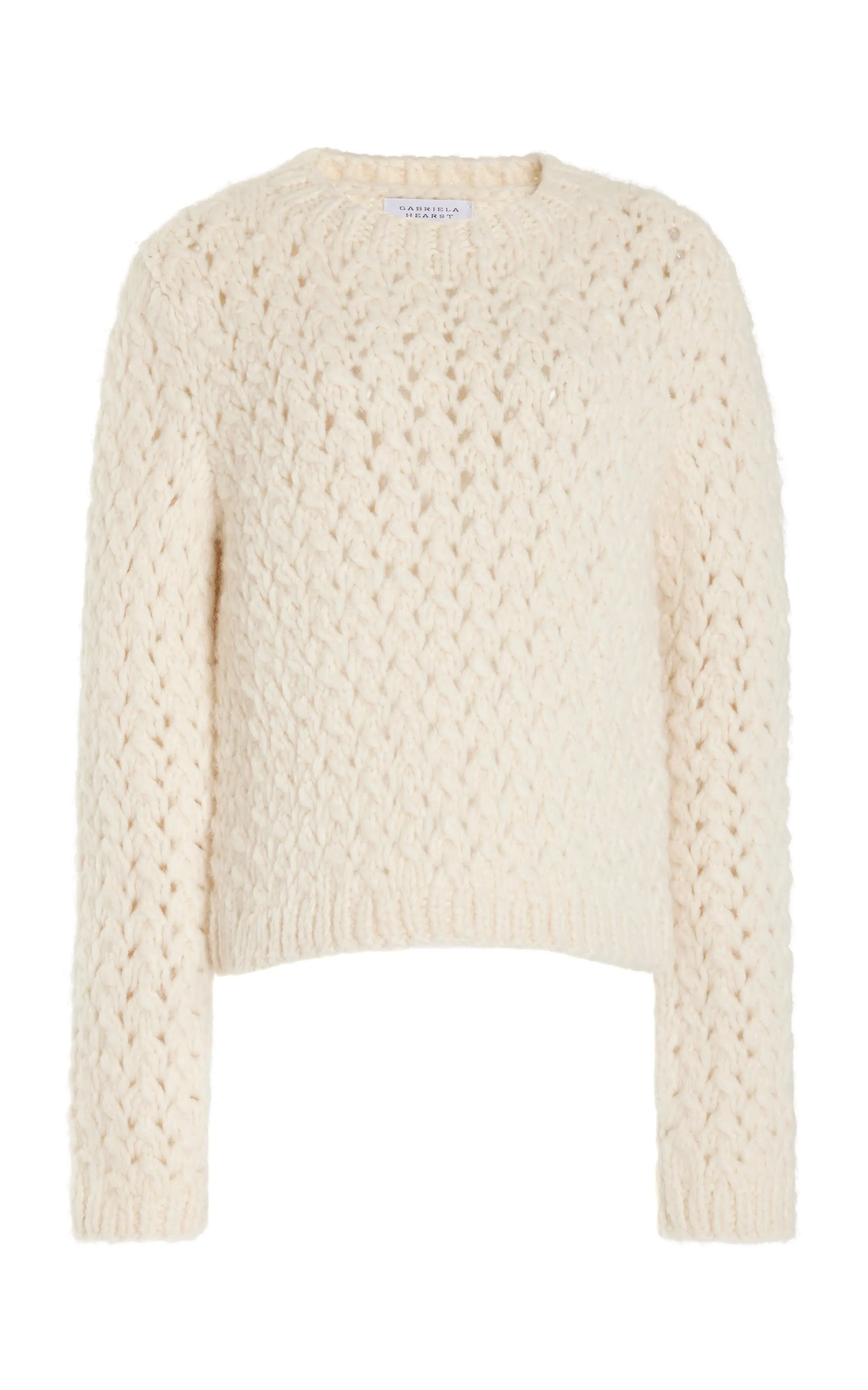 Bower Knit Sweater in Ivory Welfat Cashmere sold by Gabriela Hearst