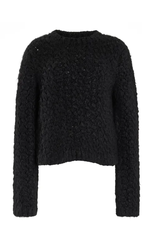 Bower Knit Sweater in Black Welfat Cashmere sold by Gabriela Hearst