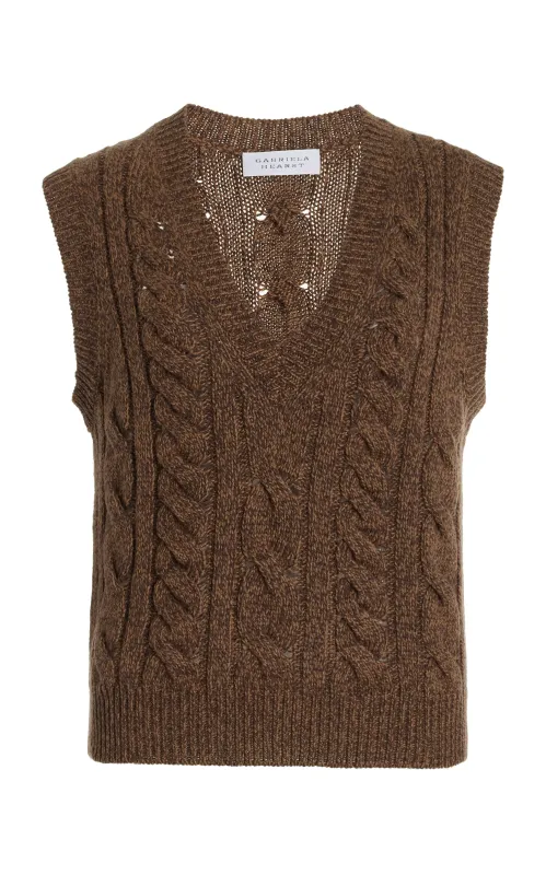 Selsey Knit Top in Chocolate Multi Cashmere sold by Gabriela Hearst