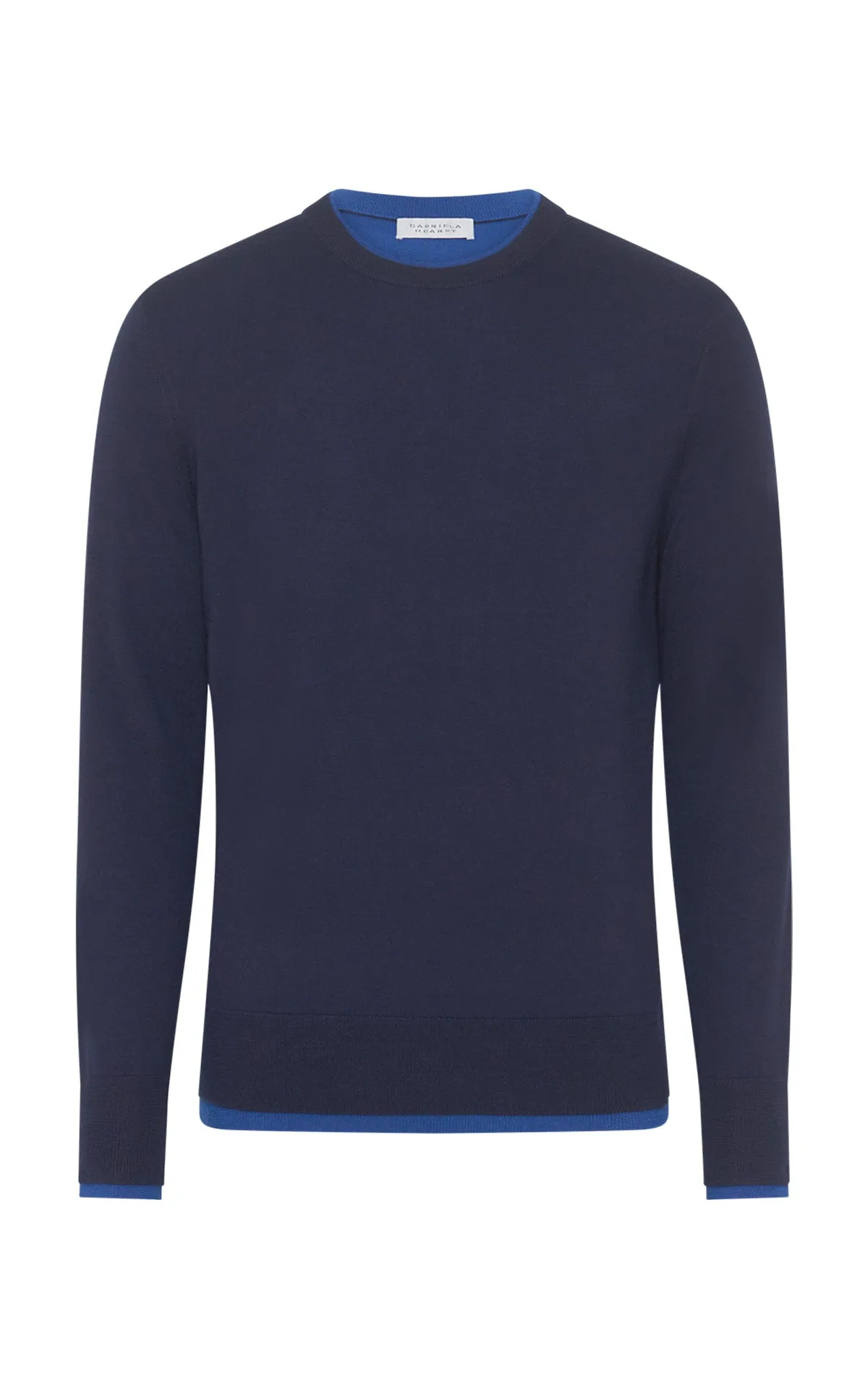 Wells Reversible Knit Sweater in Electric Navy & Cobalt Cashmere Silk sold by Gabriela Hearst