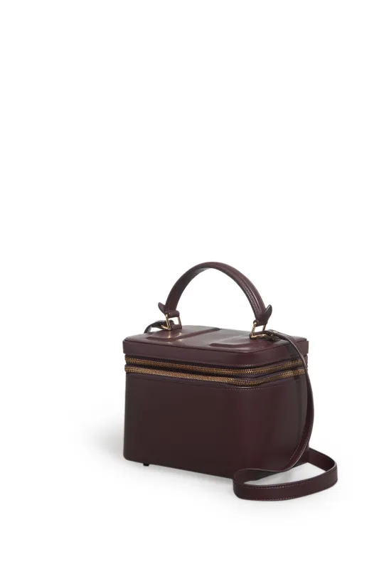 Cartuchera Makeup Bag in Bordeaux Nappa Leather sold by Gabriela Hearst