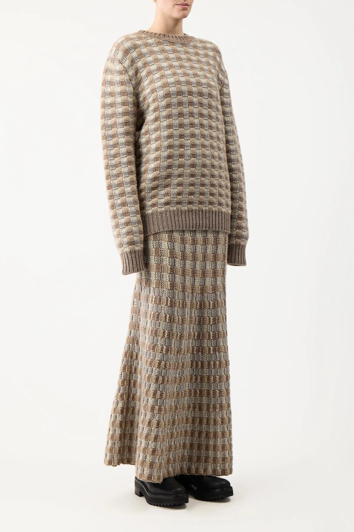 Drew Knit Maxi Skirt in Ivory Multi Cashmere sold by Gabriela Hearst product image thumbnail 4