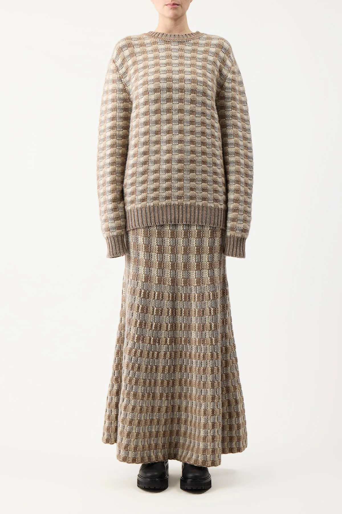 Drew Knit Maxi Skirt in Ivory Multi Cashmere sold by Gabriela Hearst product image thumbnail 3