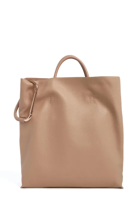 Eileen Tote Bag in Nude Textured Leather sold by Gabriela Hearst