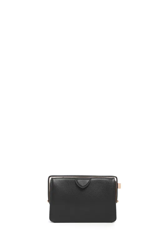 Carrington Clutch in Black Textured Leather sold by Gabriela Hearst