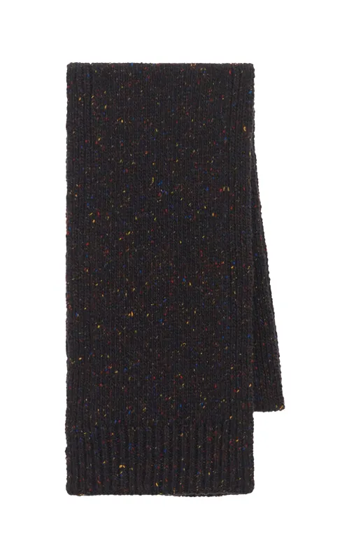 Fokestone Knit Scarf in Charcoal Multi Speckled Aran Cashmere made by Gabriela Hearst