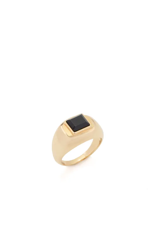 Medium Ring in 18K Yellow Gold & Onyx sold by Gabriela Hearst