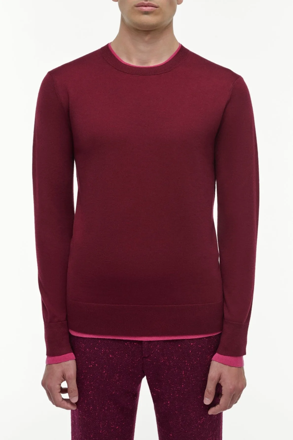 Wells Reversible Knit Sweater in Bordeaux & Fuchsia Cashmere Silk sold by Gabriela Hearst product image thumbnail 2