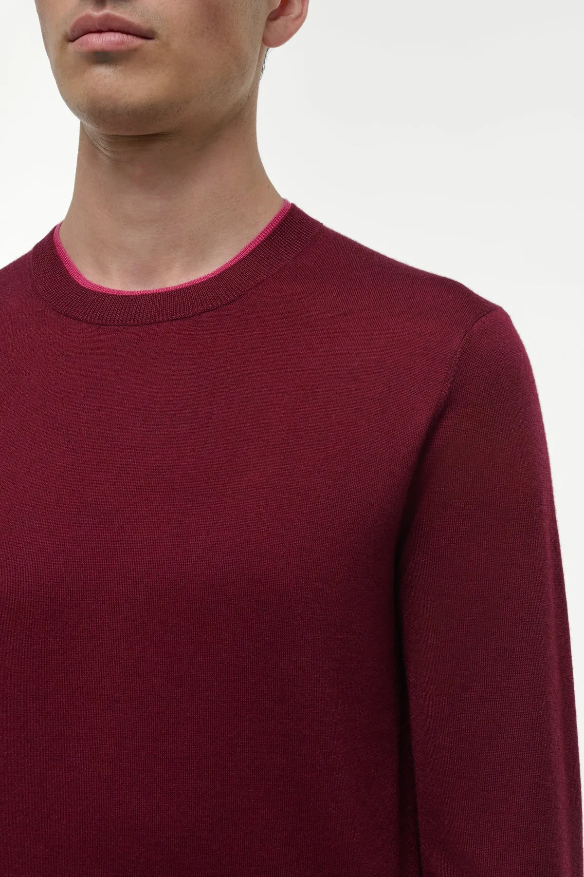 Wells Reversible Knit Sweater in Bordeaux & Fuchsia Cashmere Silk sold by Gabriela Hearst product image thumbnail 5