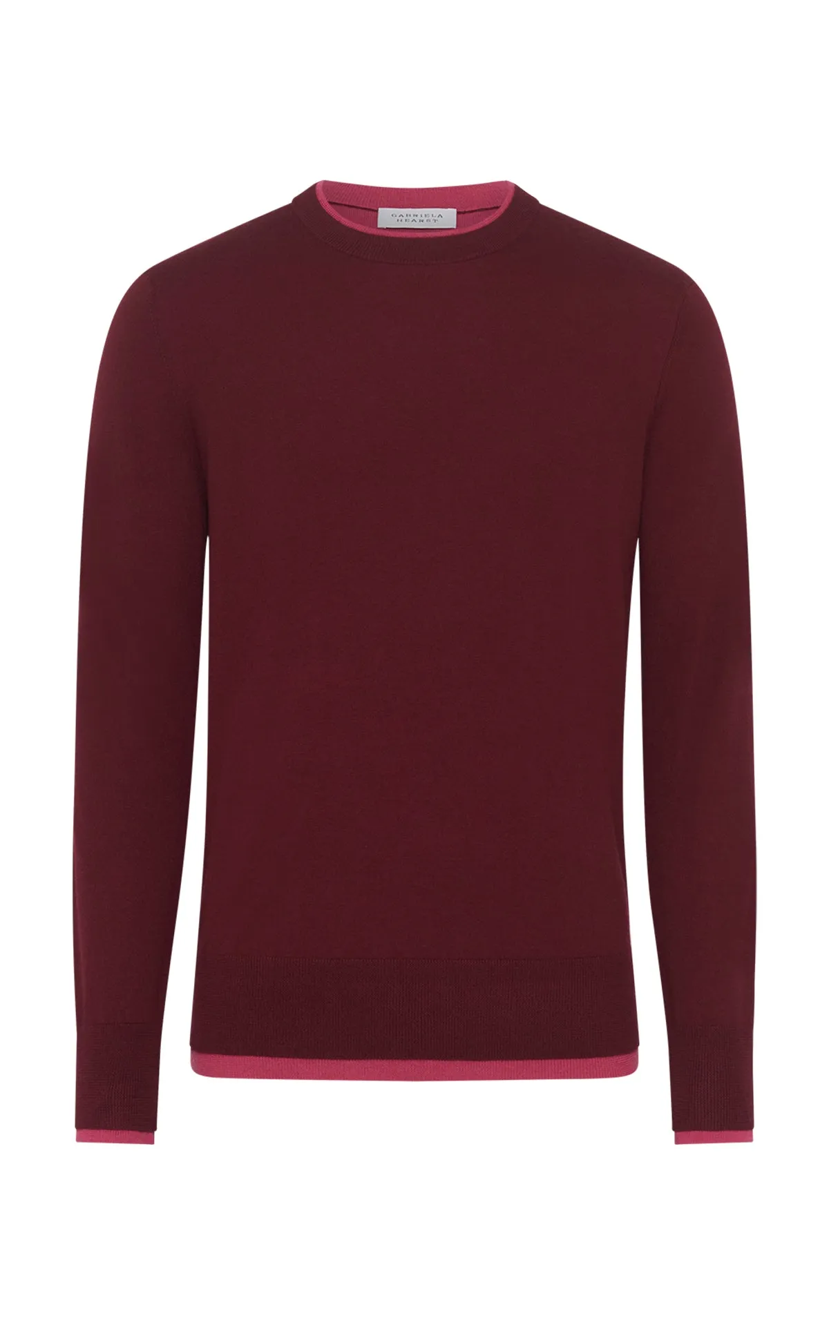 Wells Reversible Knit Sweater in Bordeaux & Fuchsia Cashmere Silk sold by Gabriela Hearst