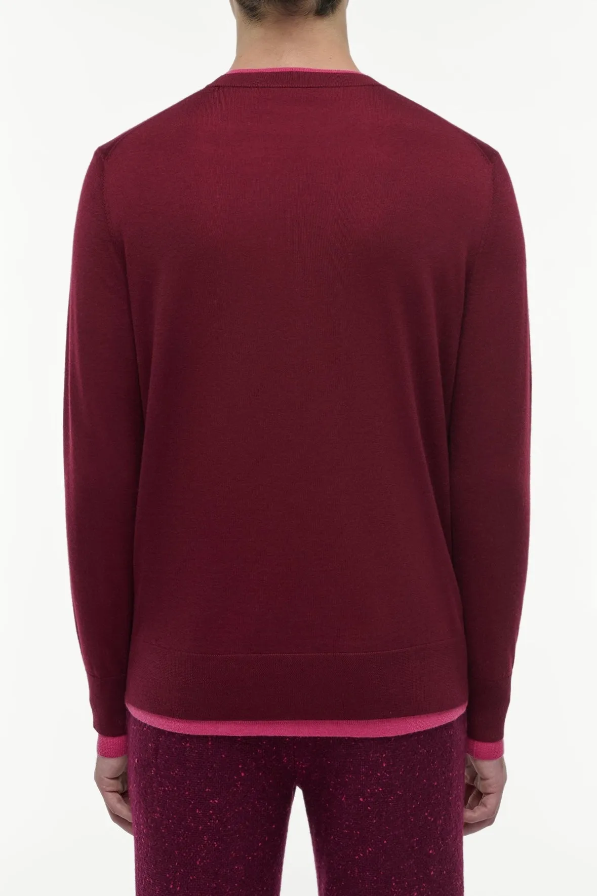 Wells Reversible Knit Sweater in Bordeaux & Fuchsia Cashmere Silk sold by Gabriela Hearst product image thumbnail 4