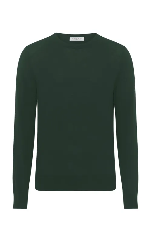 Palco Knit Sweater in English Green Merino Wool sold by Gabriela Hearst