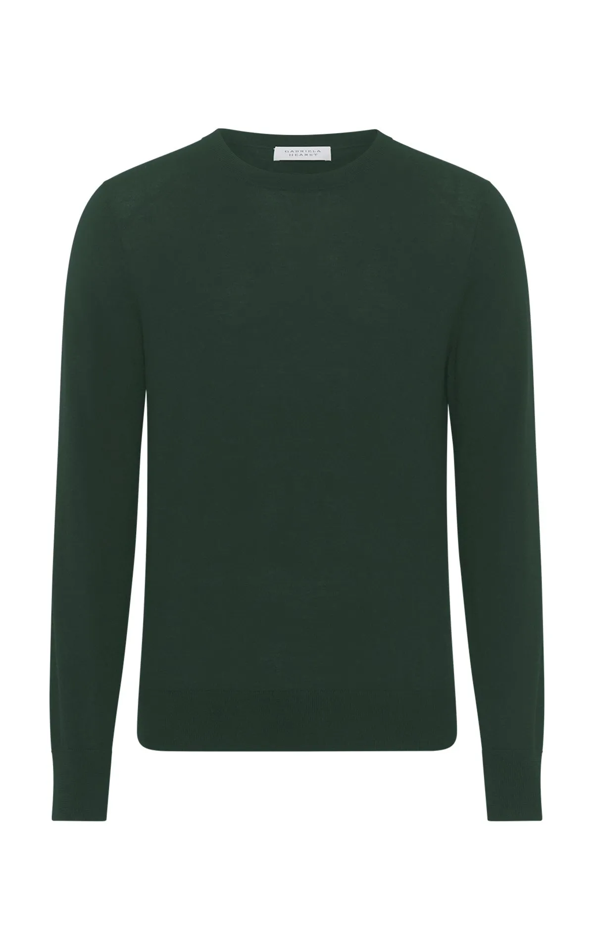 Palco Knit Sweater in English Green Merino Wool sold by Gabriela Hearst