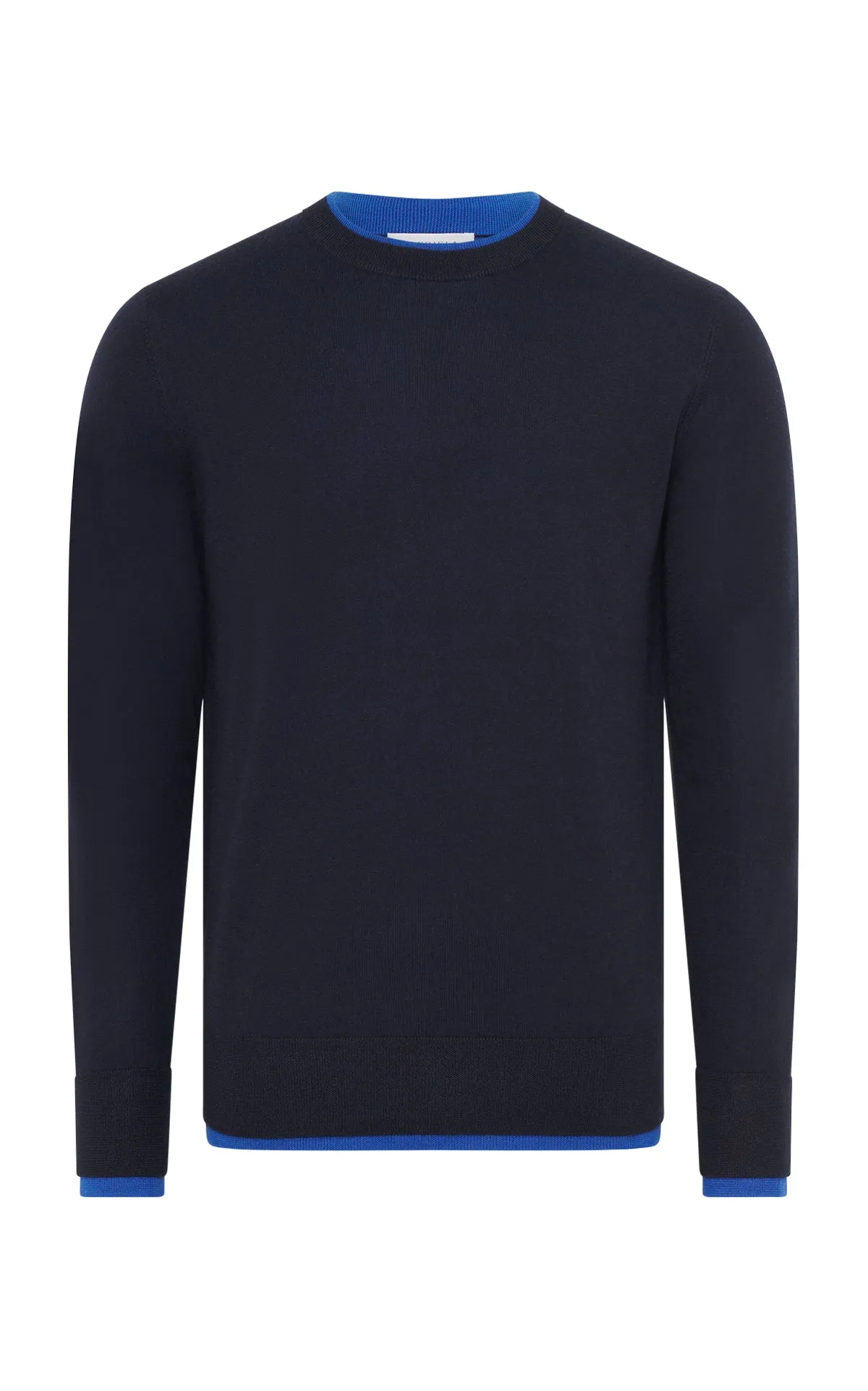 Wells Reversible Knit Sweater in Navy & Cobalt Cashmere Silk sold by Gabriela Hearst