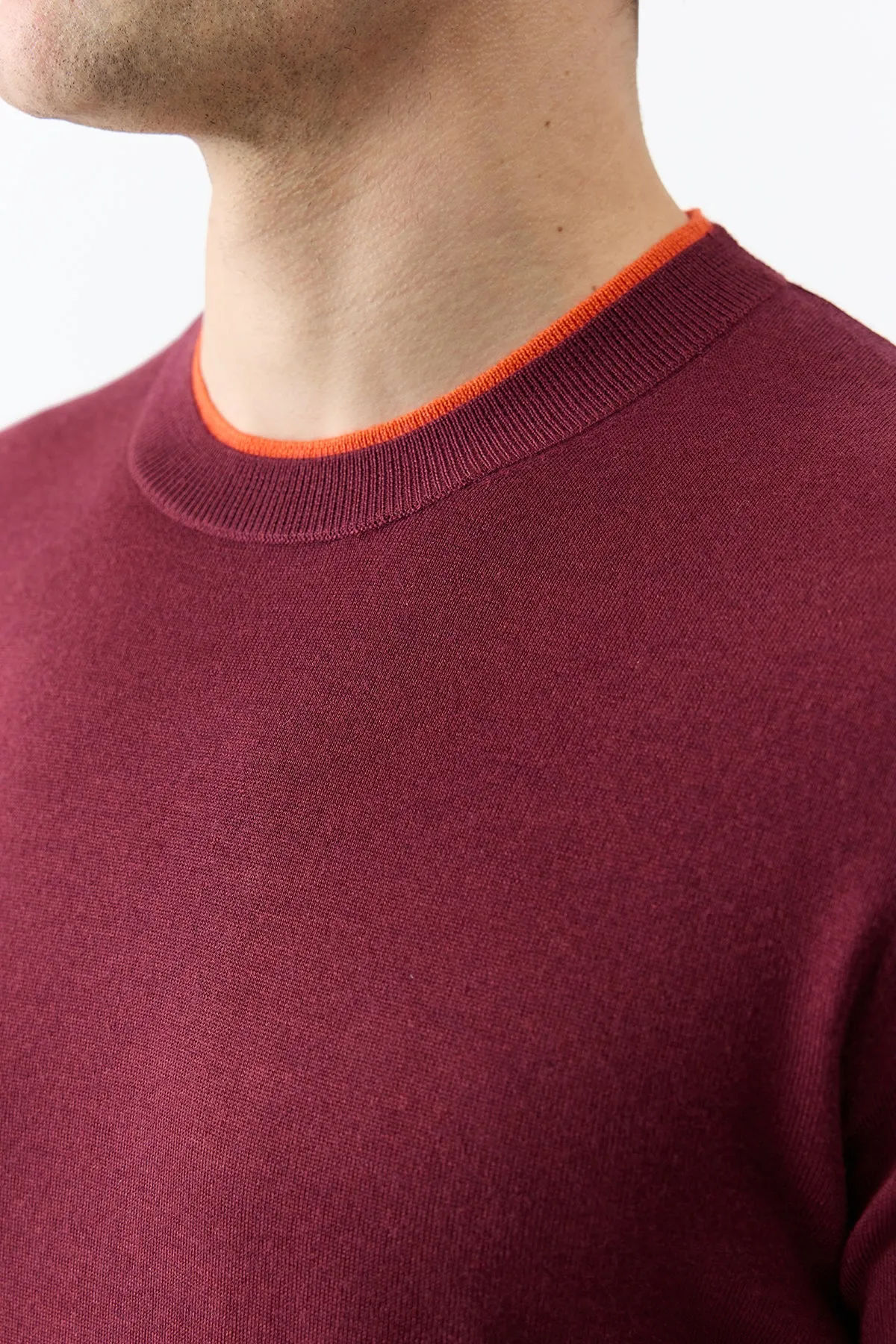 Wells Reversible Knit Sweater in Bordeaux & Spice Cashmere Silk sold by Gabriela Hearst product image thumbnail 2