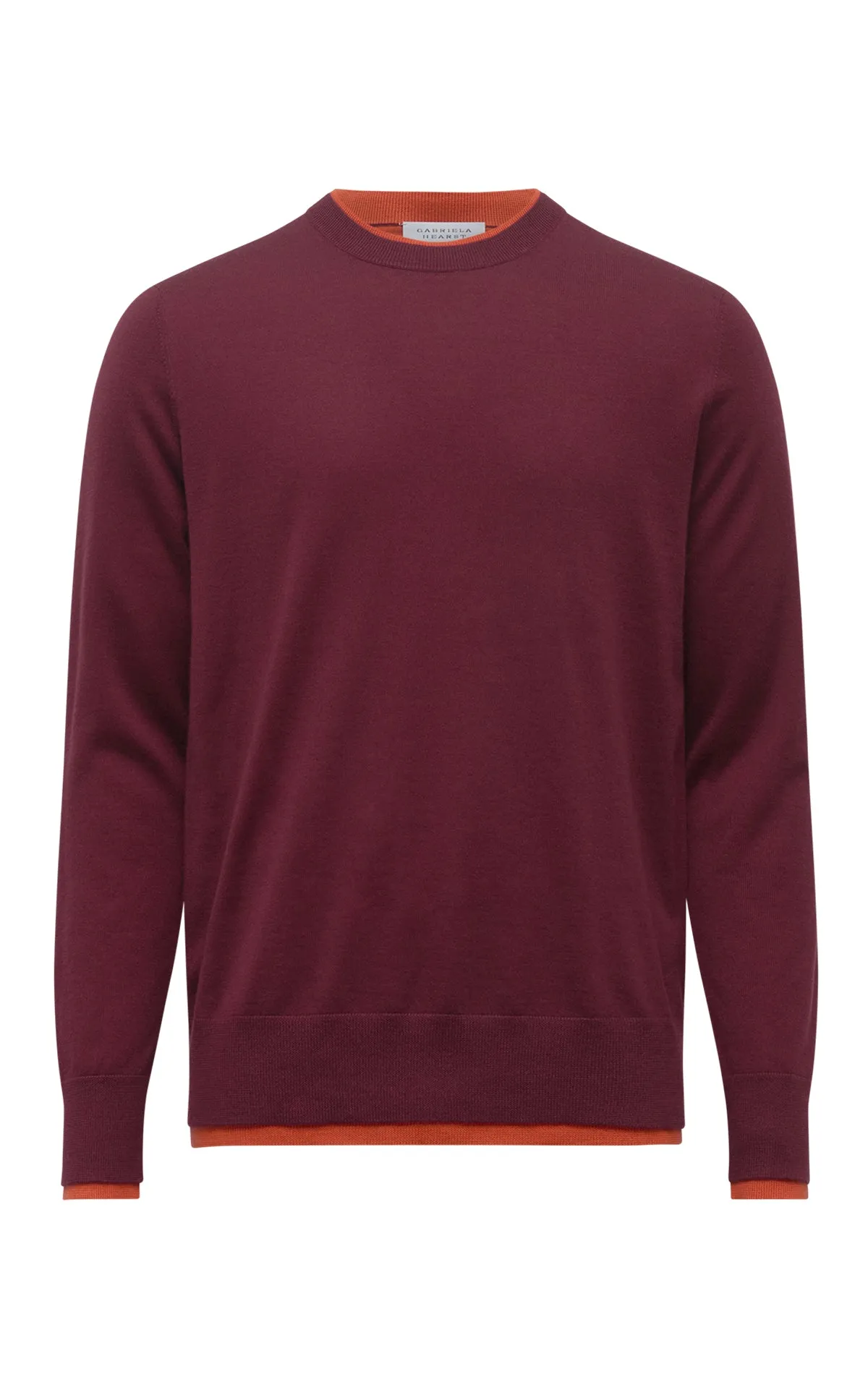 Wells Reversible Knit Sweater in Bordeaux & Spice Cashmere Silk sold by Gabriela Hearst