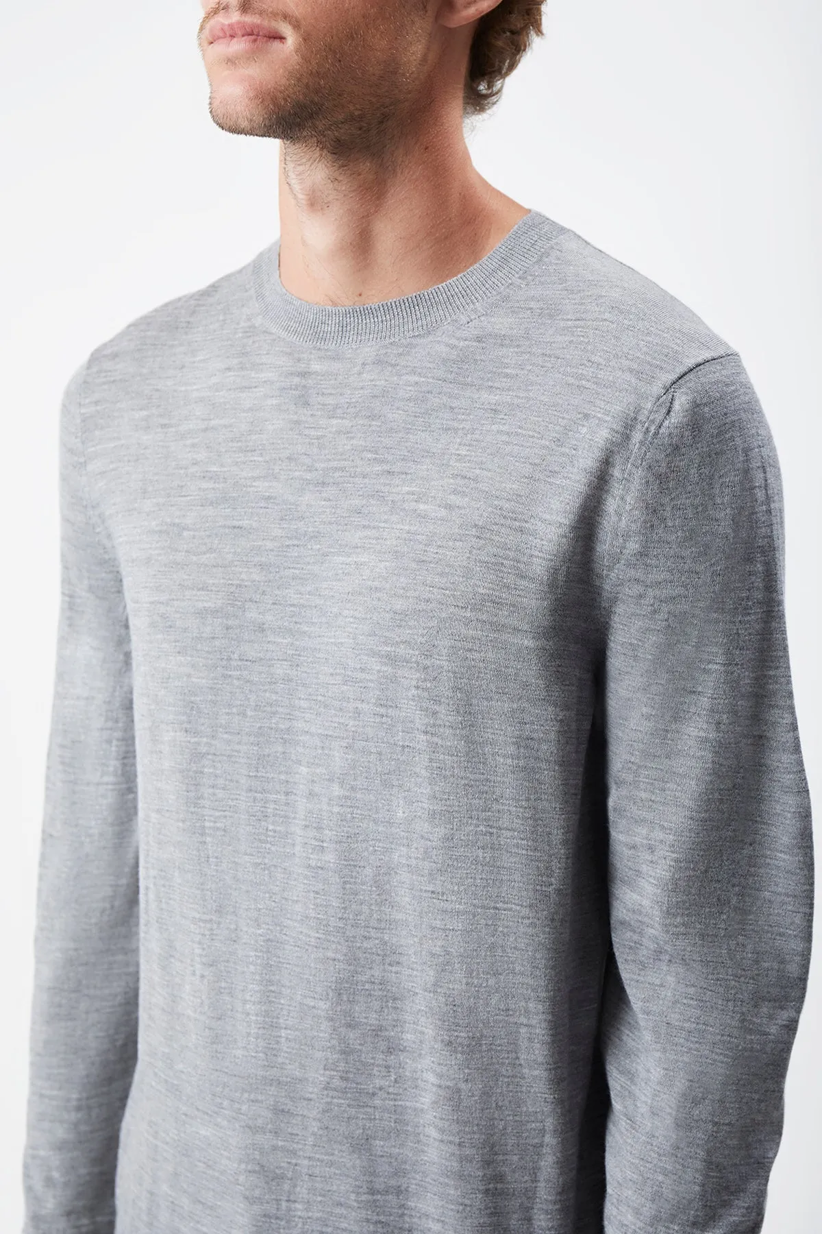 Palco Knit Sweater in Heather Grey Merino Wool sold by Gabriela Hearst product image thumbnail 5