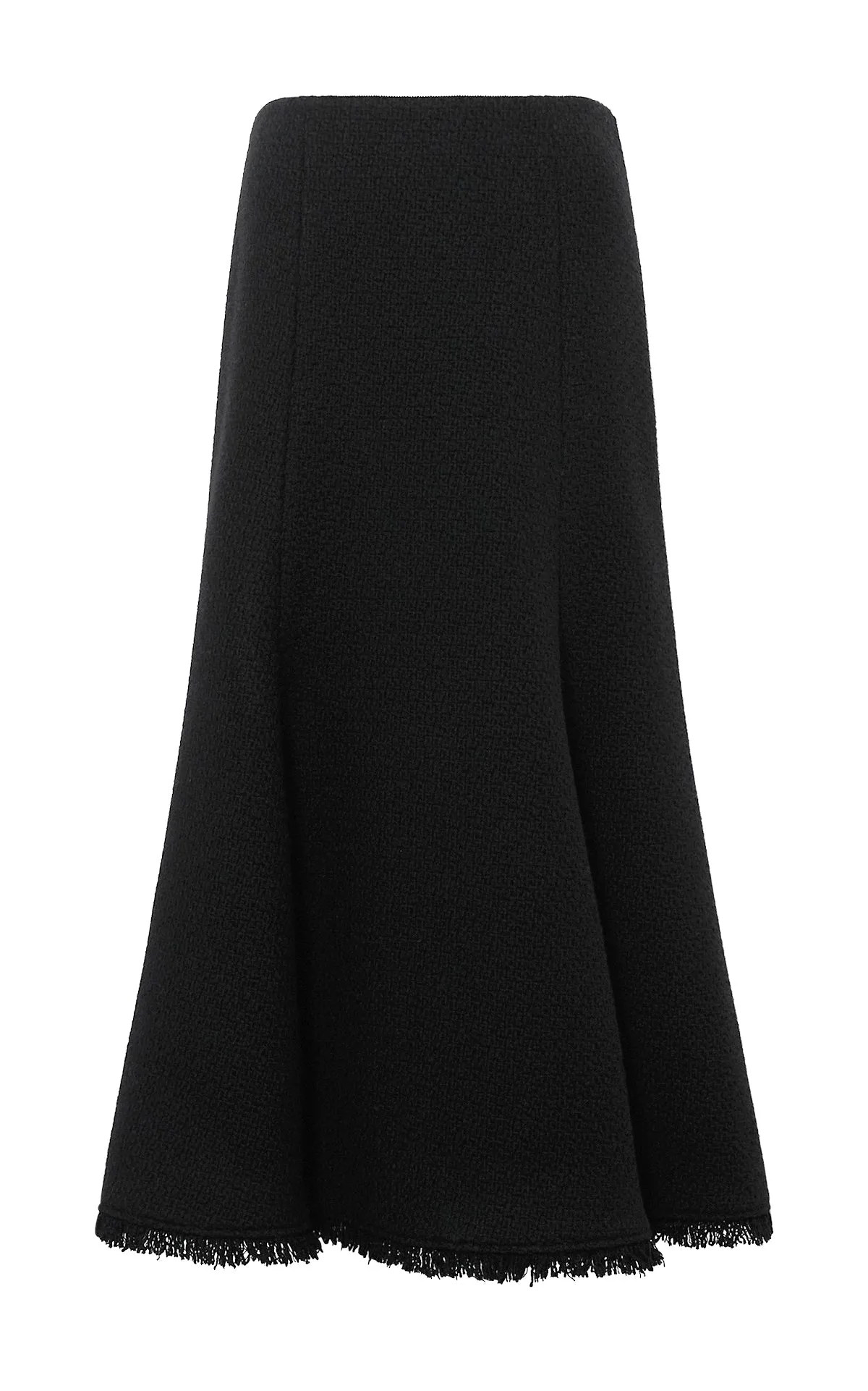 Patterson Midi Skirt in Black Virgin Wool Cashmere sold by Gabriela Hearst