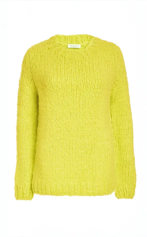 Lawrence Knit Sweater in Citrine Welfat Cashmere sold by Gabriela Hearst