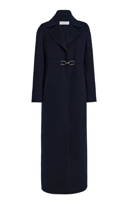 Dee Coat in Dark Navy Double-face Cashmere sold by Gabriela Hearst
