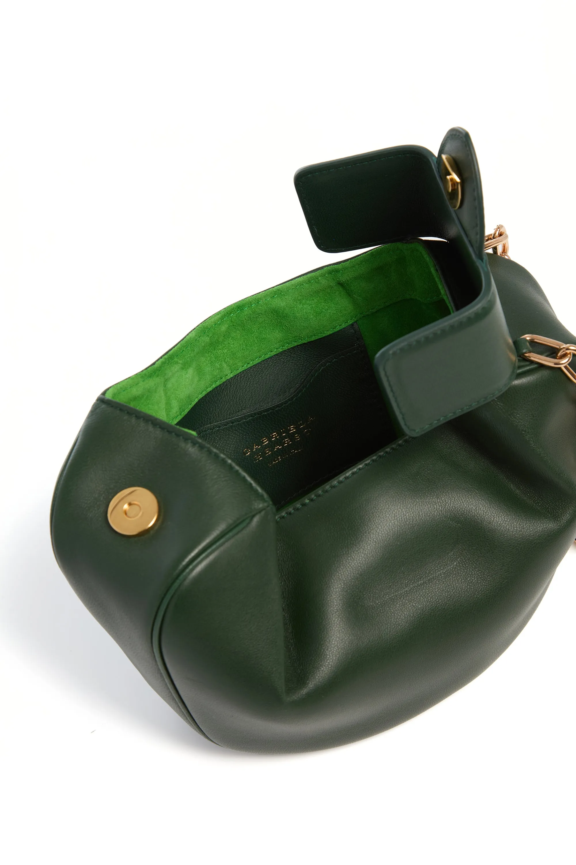 Soft Demi Clutch with Chain in English Green & Fluorescent Green Nappa Leather sold by Gabriela Hearst product image thumbnail 5