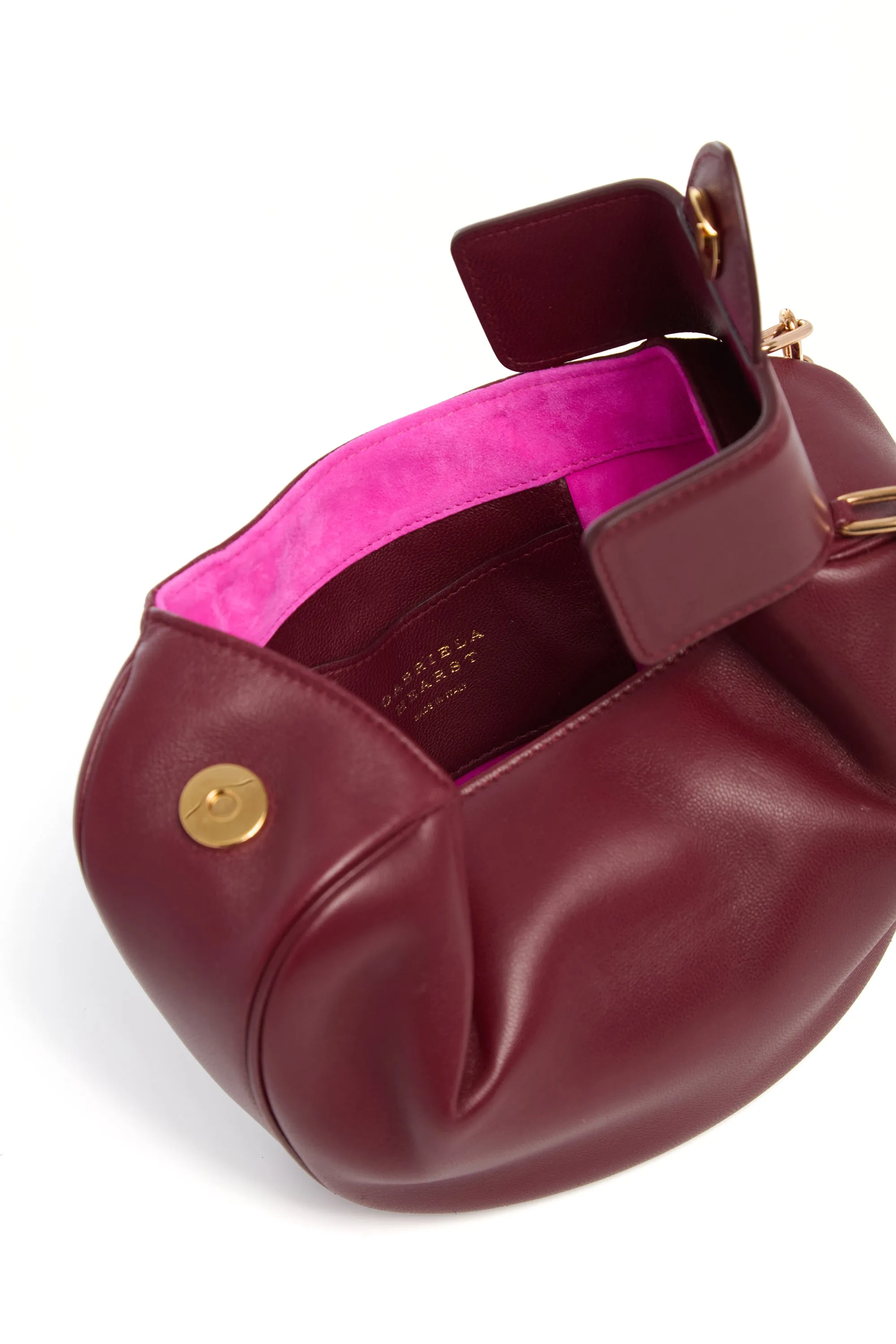 Soft Demi Clutch with Chain in Bordeaux & Fuchsia Nappa Leather sold by Gabriela Hearst product image thumbnail 5